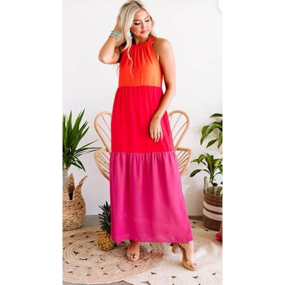 Andree by Unit color block maxi dress size large